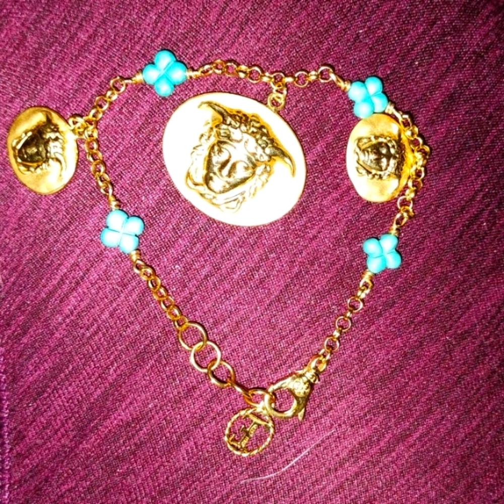 Gold Plated Charm Bracelet marked 925